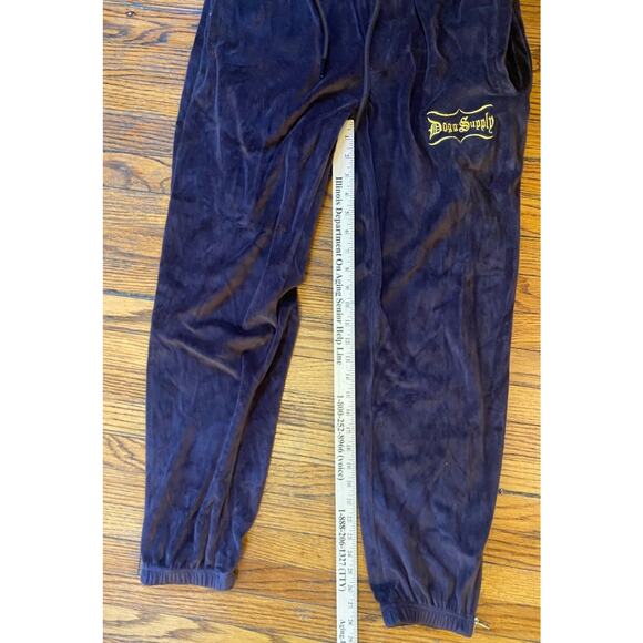 Dogg Supply By Snoop Dog Jumpsuit Velour Track Pants Women’s Small Brown Pockets - Picture 9 of 11
